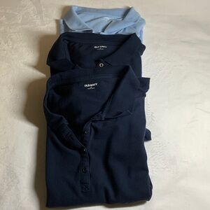 Old Navy women’s Polo Shirt Trio - Dark Blue and Light Blue
